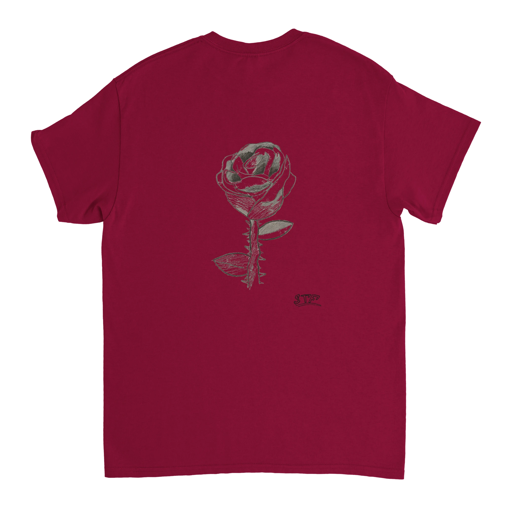 Hand-drawn rose! Rose of Graphite Tee | By Hand Collection - STF Zone